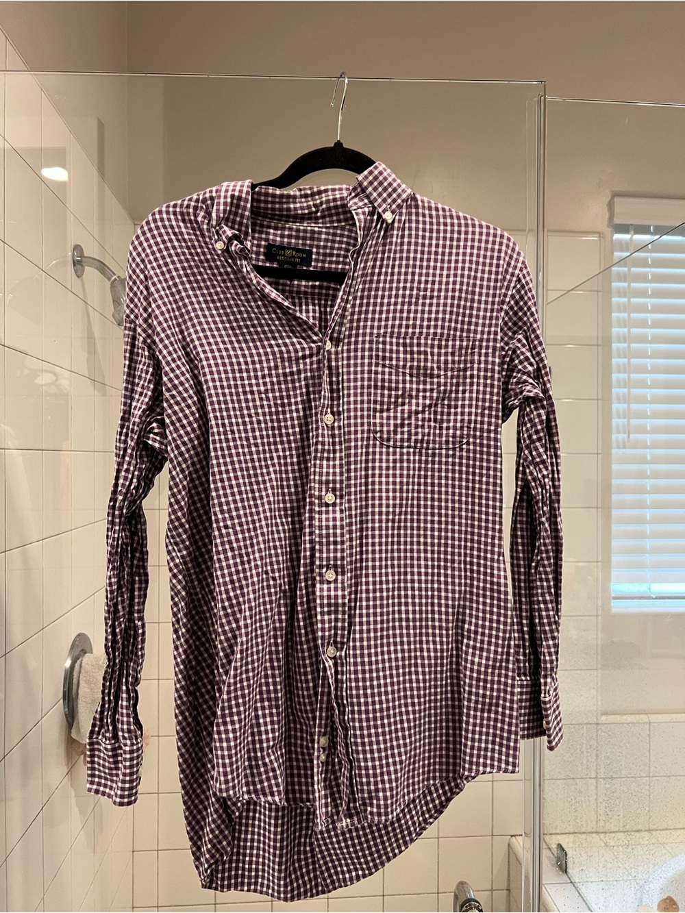 Club Room Men's Purple Plaid Button-Down Shirt